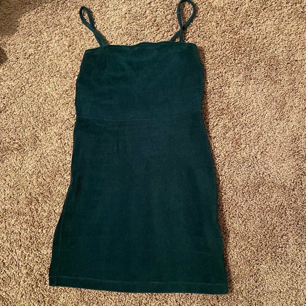 Dark green velvet dress